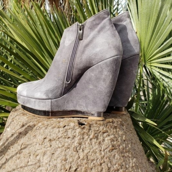 Le Silla sude Wedge Ankle Boots SZ 8 - Picture 2 of 4
